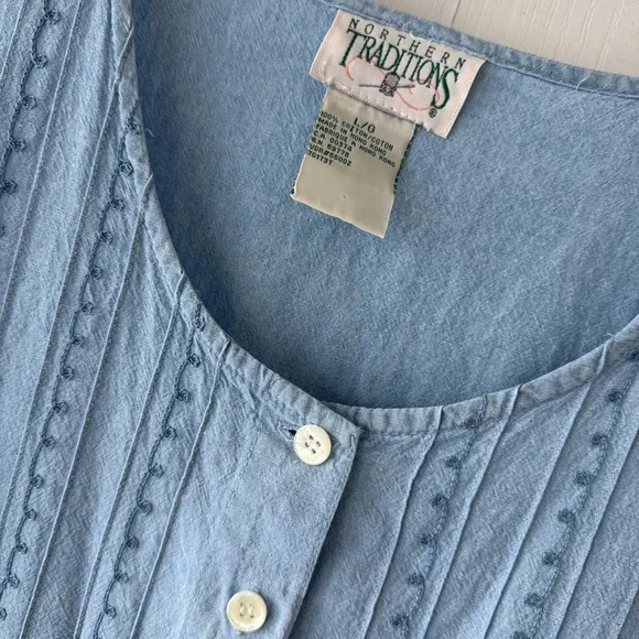 Vintage Denim Sleeveless Button-Down Dress - Picture 3 of 4